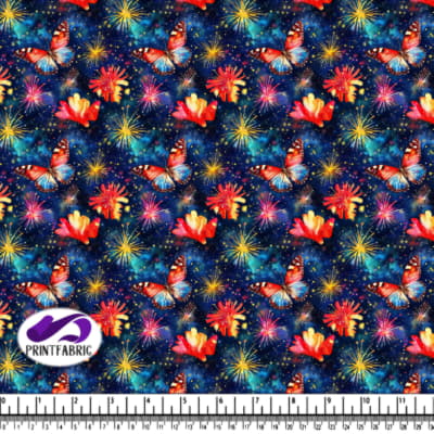 Colorful Butterfly Against Abstract Background