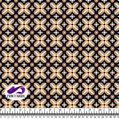 Brown and Beige Geometric Ornamental Tile Pattern