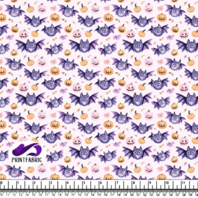 Halloween Pattern with Bats and Pumpkins