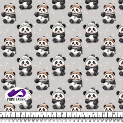 Cute Cartoon Pandas in Winter Wear