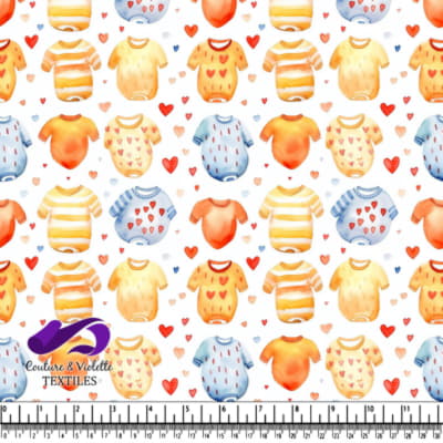 Colorful Baby Clothes Pattern with Hearts