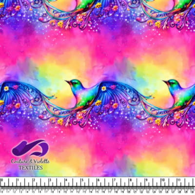 Colorful Birds and Butterflies on a Vibrant Background