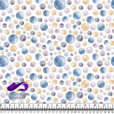 Watercolor blue purple and beige bubbles