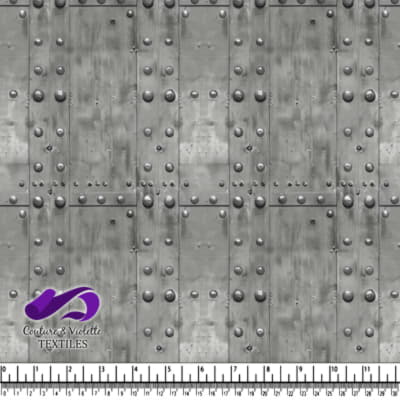 Silver riveted metal panels