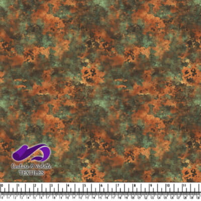 Abstract camouflage pattern in green brown and black with textured details