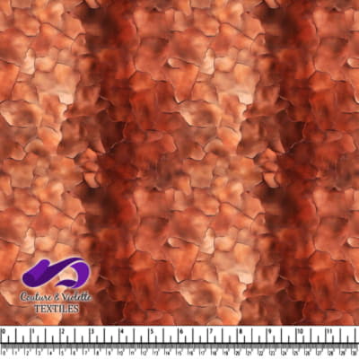 Rustic cracked metal texture in various shades of brown and orange