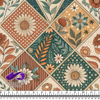 Vintage floral patchwork fabric pattern