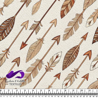 feathers and arrows on light background