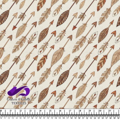 feathers and arrows on light background