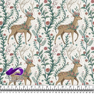 Floral patterned featuring a deer