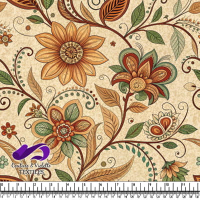 Vintage floral pattern with autumn colors
