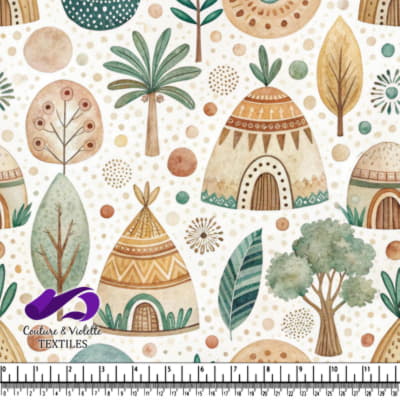 Teepees Trees and Abstract Shapes