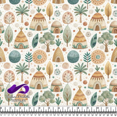 Teepees Trees and Abstract Shapes