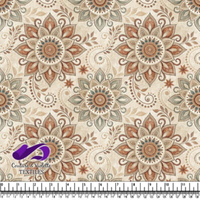 Bohemian pattern with mandala floral designs