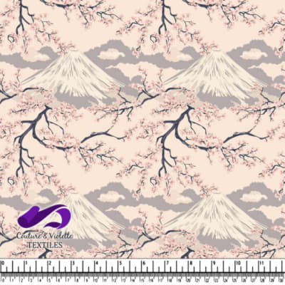 Mount Fuji framed by Cherry Blossom Branches in Spring