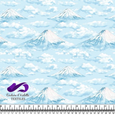 Snowy Mountain Peaks Above the Clouds