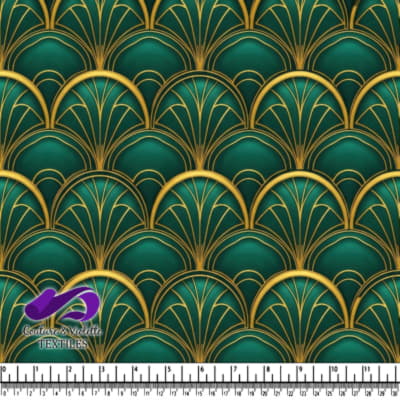 Art Deco Style Green and Gold Vintage Pattern