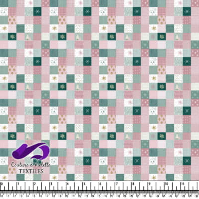 Pastel Christmas Patchwork Fabric Pattern