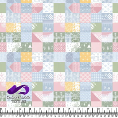 Pastel Patchwork Quilt Pattern Fabric Design