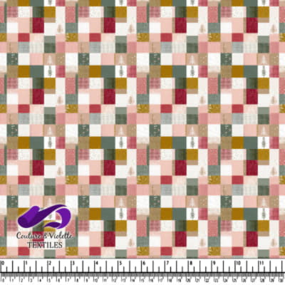 Patchwork Christmas Tree Holiday Pattern Fabric