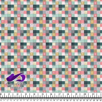 Colorful Patchwork Quilt Pattern with Floral and Geometric Designs