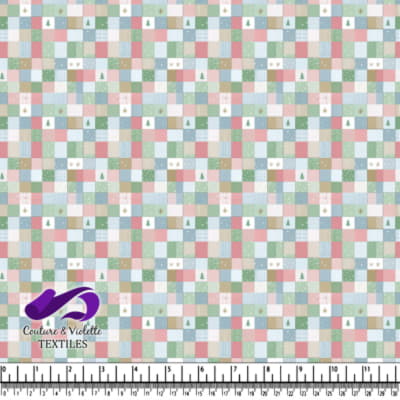 Pastel Christmas Patchwork Fabric Pattern