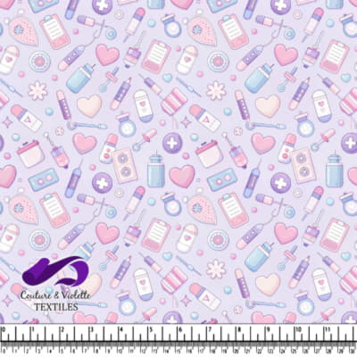 Cute Pastel Baby Feeding and Medical Supplies Pattern