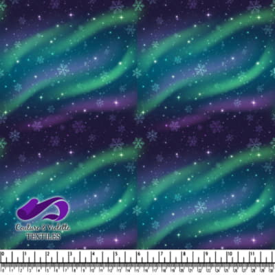 Aurora Borealis Northern Lights with Snowflakes Pattern