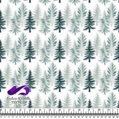Winter Pine Tree Pattern on Light Background