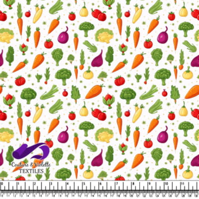 Motif de Légumes Colorés sur Fond Blanc