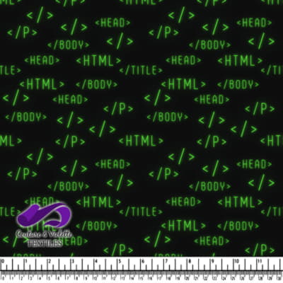 Motif de Code HTML sur Fond Noir