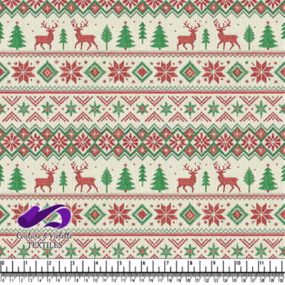 Christmas Holiday Pattern with Reindeer and Trees