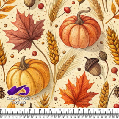 Motif de Harvest d'Automne avec Citrouilles, Feuilles et Glands
