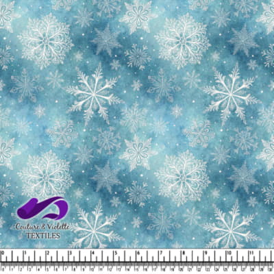 Élégant Motif de Flocons de Neige Bleu d'Hiver