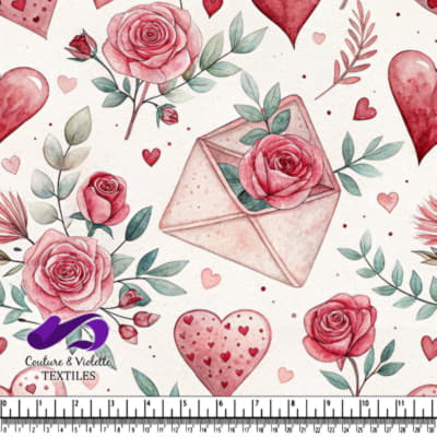 Vintage Romantic Roses and Hearts Pattern
