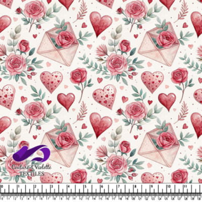 Vintage Romantic Roses and Hearts Pattern
