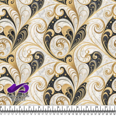 Elegant Gold and Black Swirl Pattern
