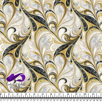 Elegant Gold Black Marble Swirl Pattern