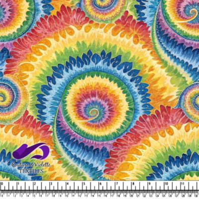 Motif de Tie Dye Spirale Colorée