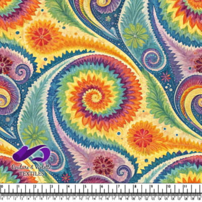 Motif de Spirale Paisley Coloré et Éclatant
