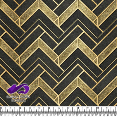 Golden Chevron Pattern on Black Background