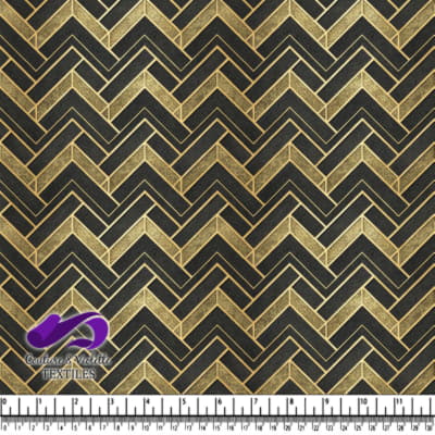 Golden Chevron Pattern on Black Background