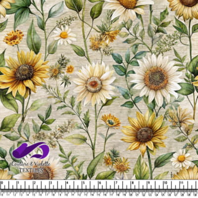 Sunflowers and Daisies Floral Pattern