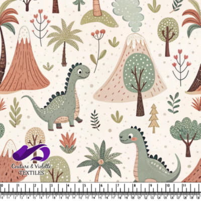 Cute Dinosaurs in a Forest Pattern