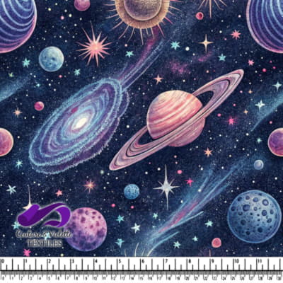 Planètes et Étoiles Colorées dans l'Espace