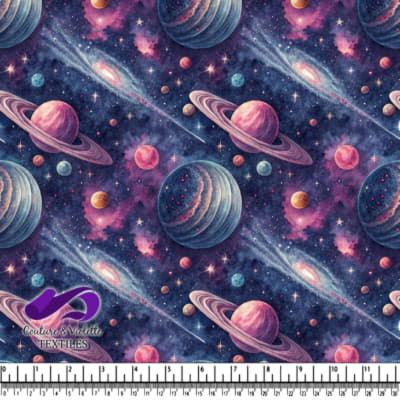 Colorful cosmic planets and galaxyscape