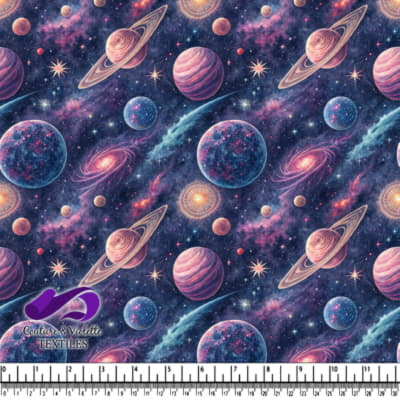 Motif Coloré de Galaxie et de Planètes