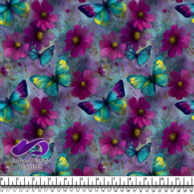 Papillons Dansants Parmi des Fleurs Vives