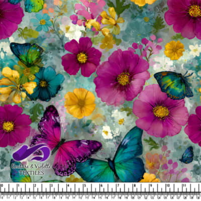 Vibrant Butterflies and Blossoms Pattern