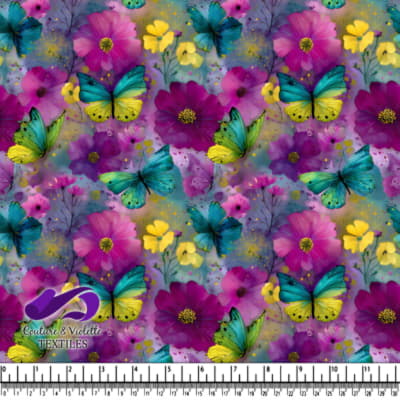 Papillons Colorés et Fleurs Éclatantes